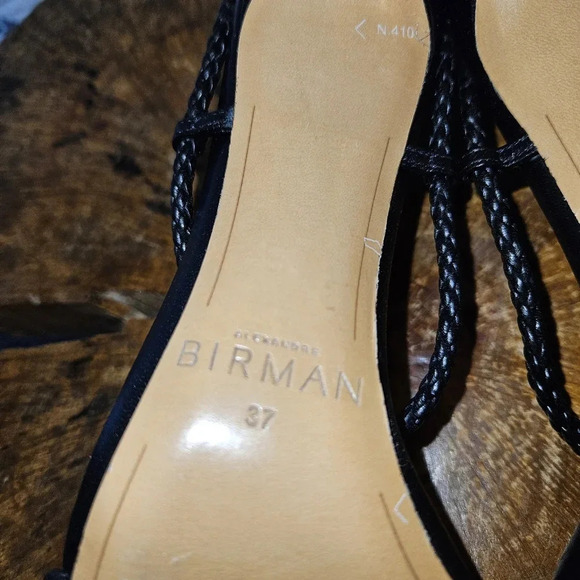 Alexandre Birman Black Braided Knot T-Strap Strappy Sandals Heels Size 6.5 NWT - Picture 12 of 15